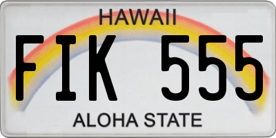 HI license plate FIK555