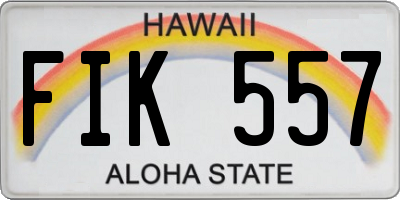 HI license plate FIK557