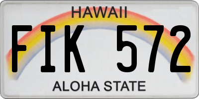 HI license plate FIK572