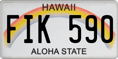 HI license plate FIK590