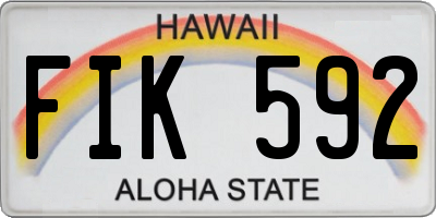HI license plate FIK592