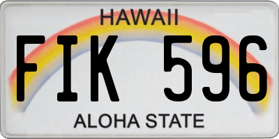 HI license plate FIK596