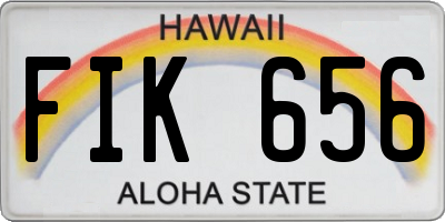HI license plate FIK656
