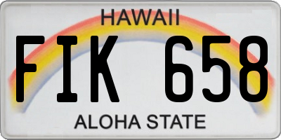 HI license plate FIK658