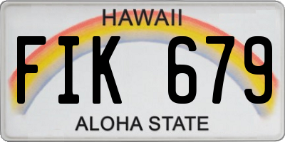 HI license plate FIK679