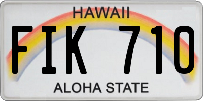 HI license plate FIK710