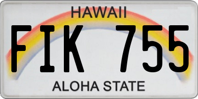 HI license plate FIK755