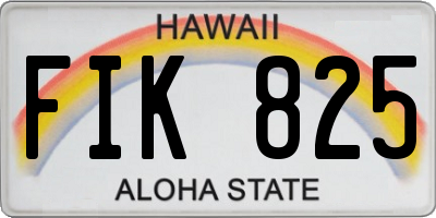 HI license plate FIK825