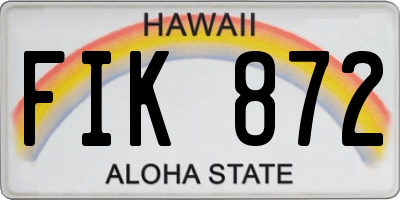 HI license plate FIK872
