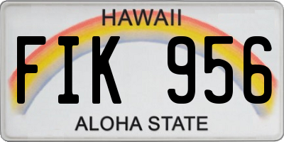 HI license plate FIK956
