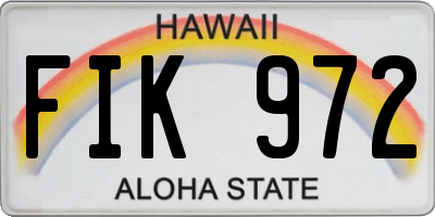 HI license plate FIK972