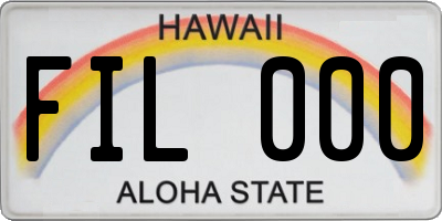HI license plate FIL000