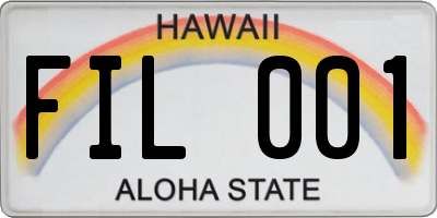 HI license plate FIL001