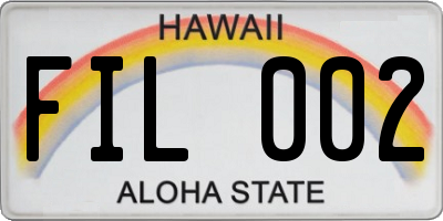 HI license plate FIL002