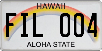 HI license plate FIL004