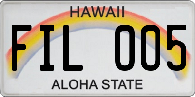 HI license plate FIL005