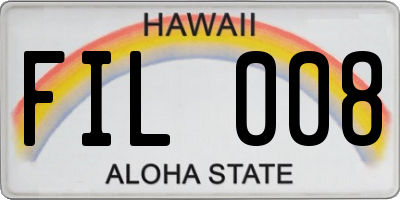 HI license plate FIL008