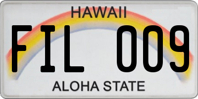 HI license plate FIL009