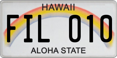 HI license plate FIL010