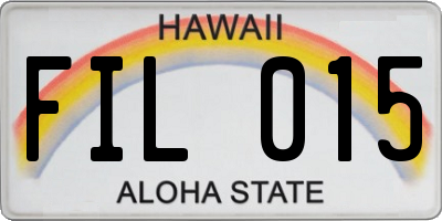 HI license plate FIL015