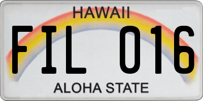 HI license plate FIL016