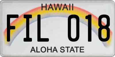 HI license plate FIL018