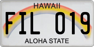 HI license plate FIL019
