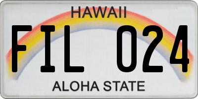 HI license plate FIL024