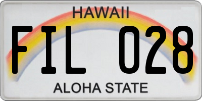 HI license plate FIL028