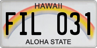 HI license plate FIL031
