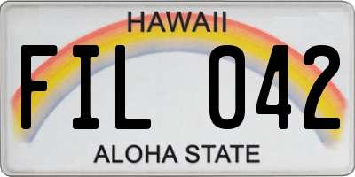 HI license plate FIL042