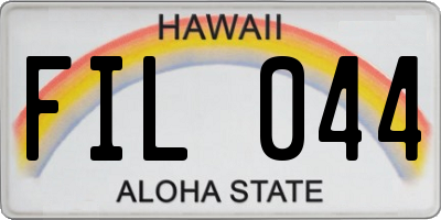 HI license plate FIL044