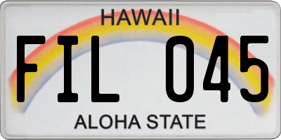 HI license plate FIL045