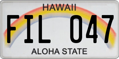 HI license plate FIL047