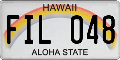 HI license plate FIL048