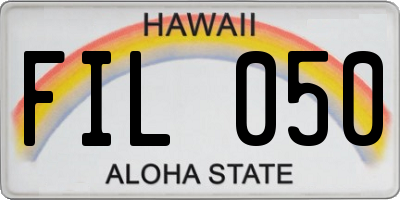 HI license plate FIL050