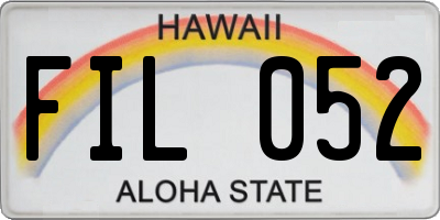 HI license plate FIL052