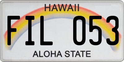 HI license plate FIL053