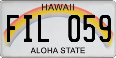 HI license plate FIL059