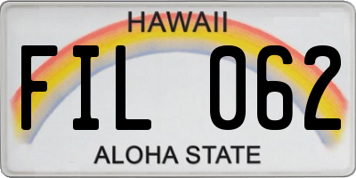 HI license plate FIL062