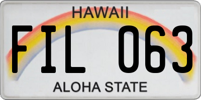 HI license plate FIL063