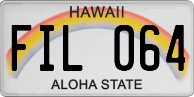 HI license plate FIL064
