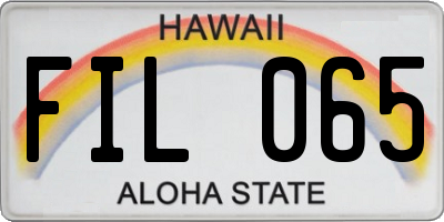 HI license plate FIL065
