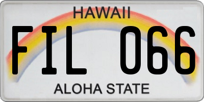 HI license plate FIL066