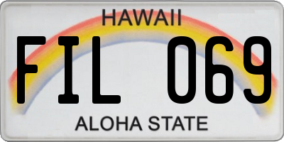 HI license plate FIL069