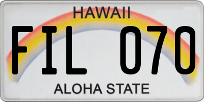 HI license plate FIL070