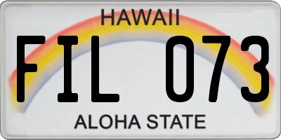 HI license plate FIL073