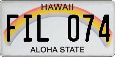 HI license plate FIL074