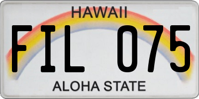 HI license plate FIL075