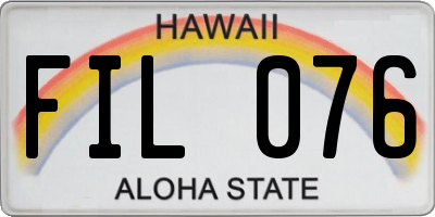 HI license plate FIL076